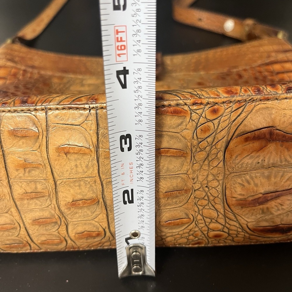 Brahmin Isabelle Metallic Toasted Almond Embossed Croc Leather Bag (B420) - Picture 12 of 16